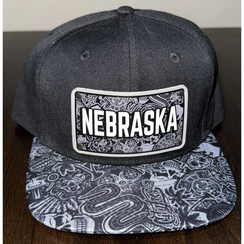 Citylocs Signature Series Sugar Skulls Theme Nebraska License Plate Cap Hat Y2K‎